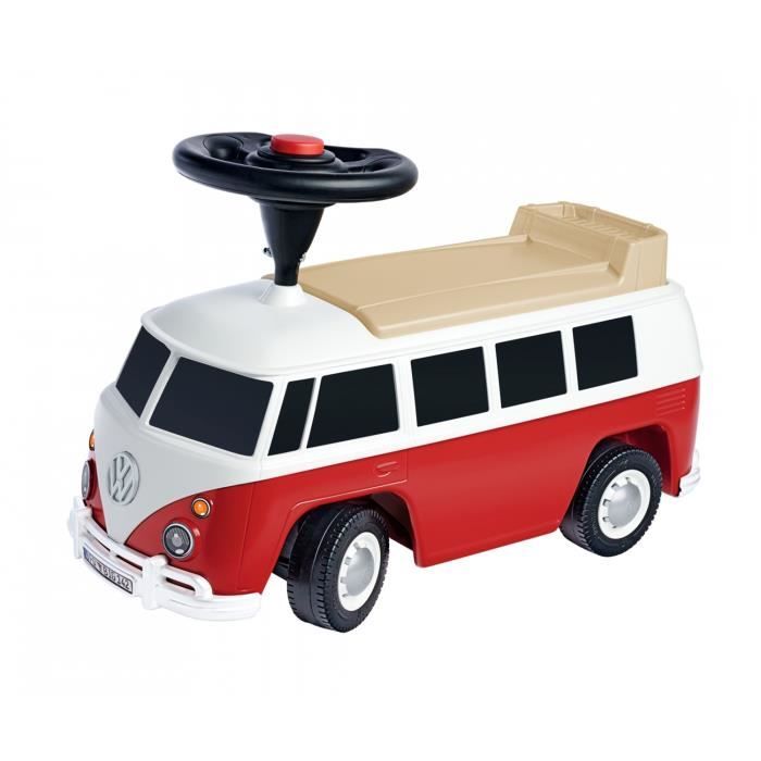Smoby - Porteur Volkswagen Van Rouge - Coffre de rangement + Volant directionnel - 26L x 30l x 60H -