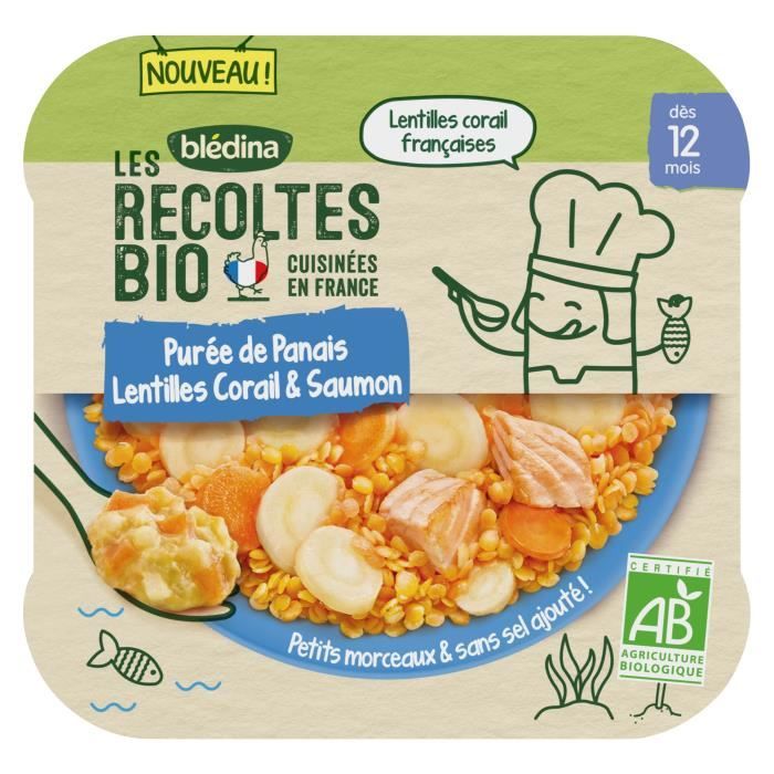 Bledina Les Recoltes Bio Repas Pour Bebe Bio Des 12 Mois Puree De Panais Lentilles Corail Saumon 1x230g Achat Vente Plats Cuisines Bledina Les Recoltes Bio Repas Pour Bebe