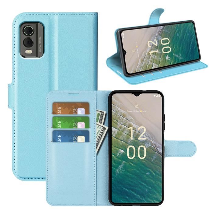 Custodia Antiurto Per Nokia C32 - Pelle PU Con Porta Carte E Supporto Magnetico - Colore Verde - 3