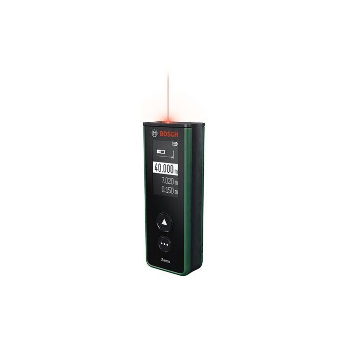 Télémètre laser BOSCH Zamo 40m Avec 3 adaptateurs + guide de démarrage rapide + 2 piles rechargeables HR03 15 V AAA