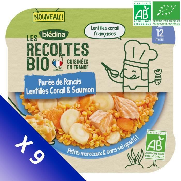 Bledina Les Recoltes Bio Repas Pour Bebe Bio Des 12 Mois Puree De Panais Lentilles Corail Saumon Lot De 5x 230 G Cdiscount Au Quotidien
