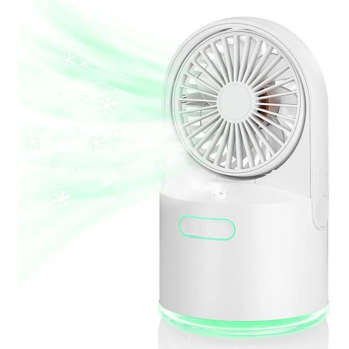 Ventilateur De Refroidissement, Climatiseur De Bureau, 3 Vitesses De Vent Reservoir Eau De 600 Ml Led Colorees Minuterie Noir Modele Enfichable 96505586