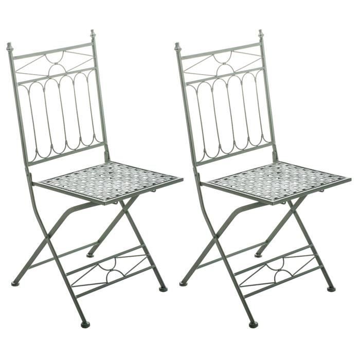 -CLP-Lot de 2 Chaises de jardin pliables Asina en fer forgé-Array -CLP-Lot de 2 Chaises de jardin pliables Asina en fer forgé-Array