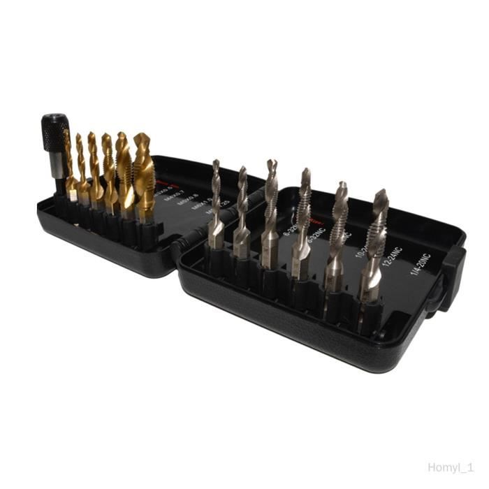 Greenlee DTAPKIT Lot De 6 Forets Combos Taraud/Fraise SAE - 6-32 à 1/4-20 - Pour Perceuse, Queue Hexagonale 1/4"