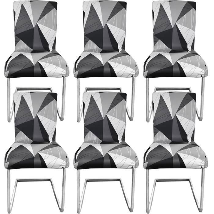 6PCS Housse de Chaise Salle à Manger Extensible Protecteur de Chaise Moderne Couverture Chaise pour Mariage Hôtel Décor Restaurant