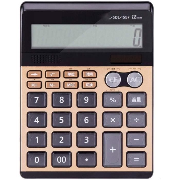 Qussedser Calculatrice Mécanique Grand Écran LCD Gros Bouton Rond Calculatrice Mignonne De Couleur Bonbon Convient Pour Le Bureau Et L'École Rose