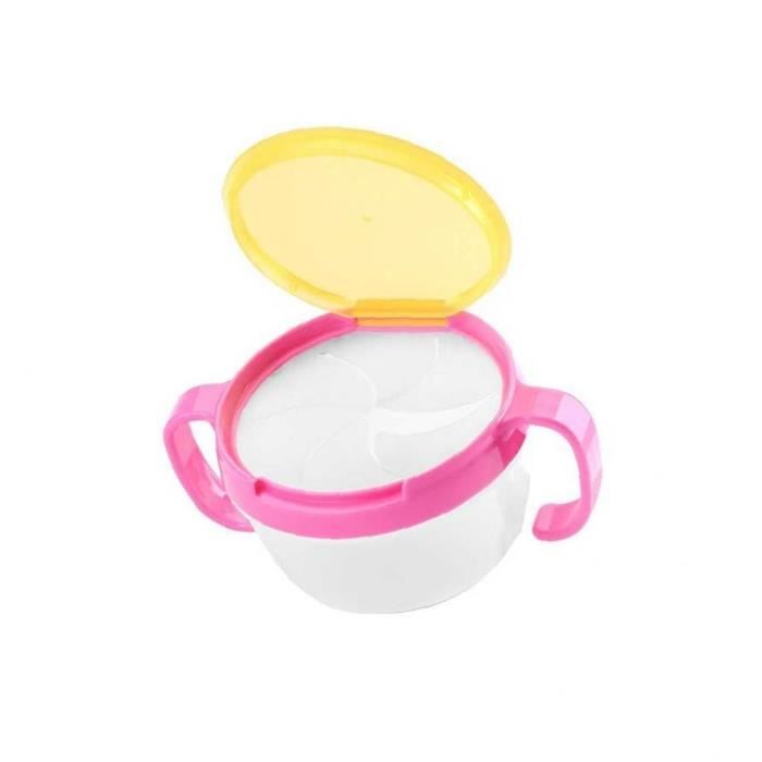 Baby Feeding Bowl avec Spill-Proof couvercle et anti-dérapant Poignée Enfants Snack Bols