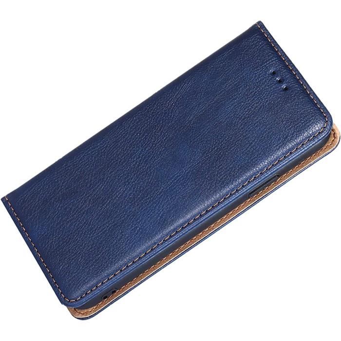 WEIOU Leather Folio Cover per OPPO A53 | A53s, Custodia in Pelle PU Magnetica Libro Flip Portafoglio con [Funzione Stand]. Blu