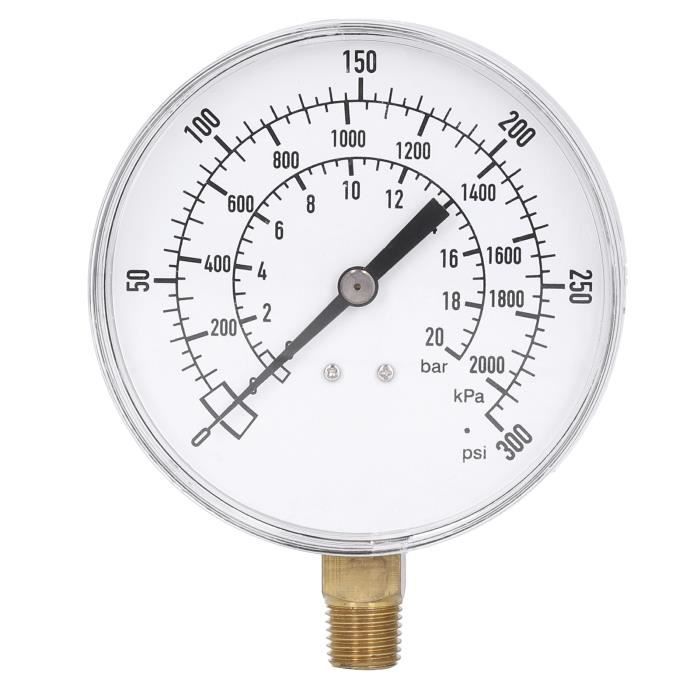 Manomètre De Pression D'eau 0-4 Bar / 0-60 Psi - Cadran 40mm, Double échelle, Filetage 1/8 NPT