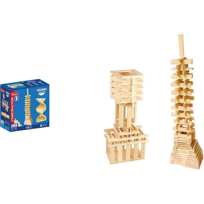 Jeu de construction en bois JEUJURA TéCap Classic 200 pièces en bois naturel dès Bois naturel Neuf - vue 4
