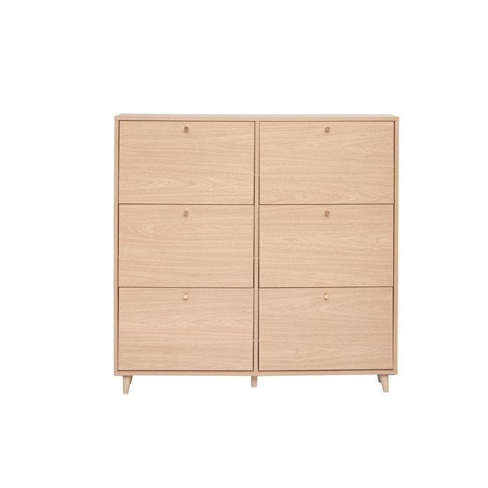 Miliboo - Meuble à chaussures finition bois clair chêne L126 cm SILVESTRE