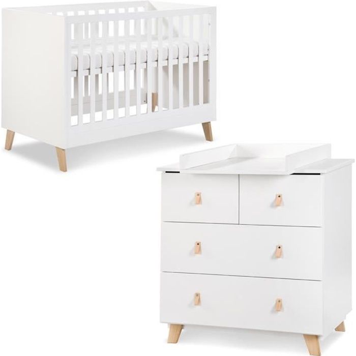 Noah Ensemble Commode Table A Langer Amovible Lit Evolutif Bebe 1x60 Blanc Cdiscount Puericulture Eveil Bebe