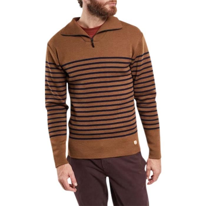 Pull laine col camionneur HERITAGE Armor Lux marron Camel Cdiscount Pret a Porter