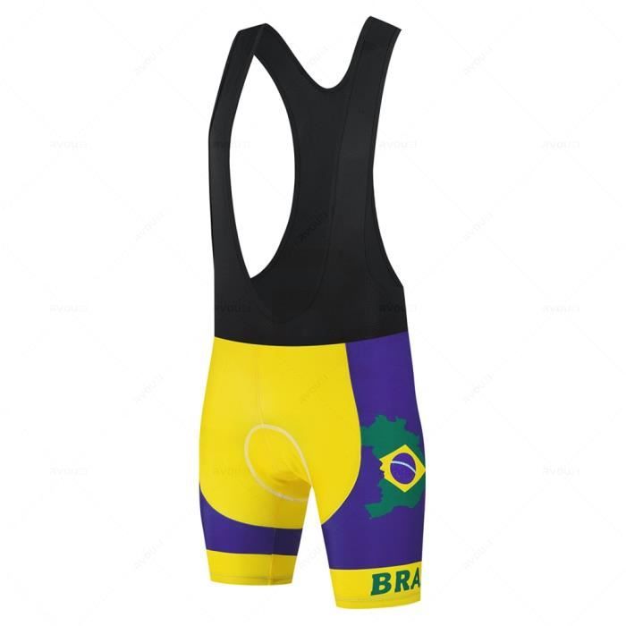 Maillot Cyclisme Jaune Brésil - Veste Courte Vélo - Homme/Femme - NEUF