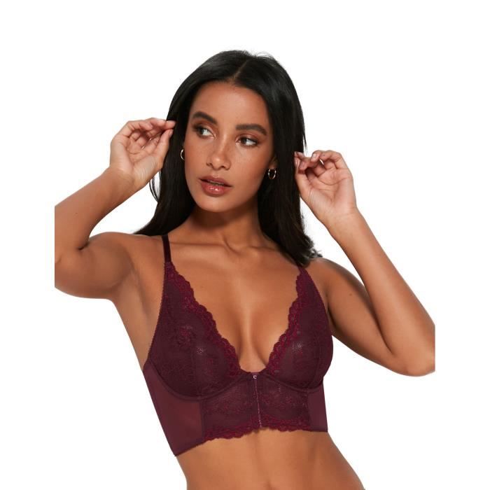 Gossard Superboost Lace Soutien Gorge Bralette Plongeant V Rouge Rubis 7718 Fig Purple Cdiscount Pret A Porter