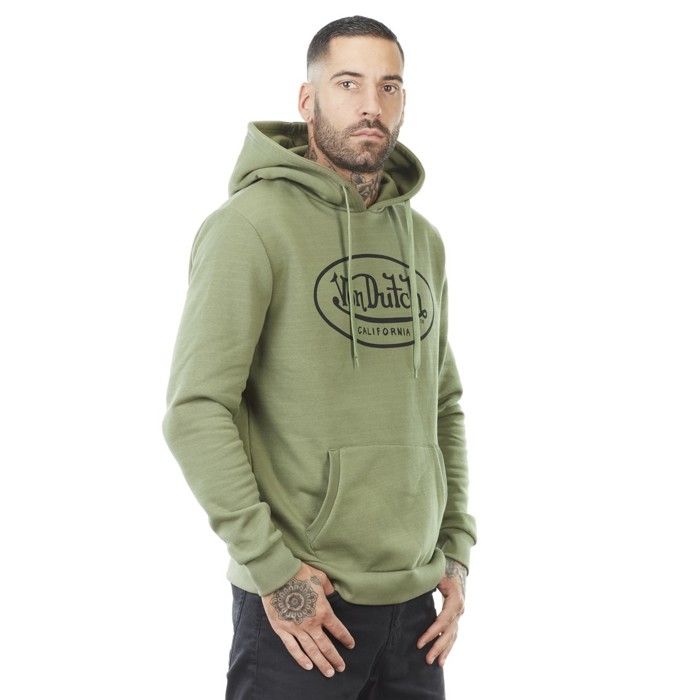 Von Dutch Sweat homme coton, sweatshirt à capuche BRAND, 320 g/m² - vert taille S