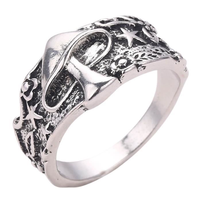Bague Vintage Décor Champignons Pour Hommes - Alliage - Taille 1,8 Cm - Neuf Avec étiquette