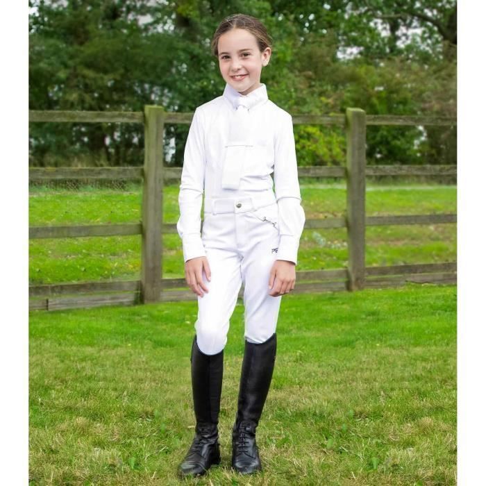 Culotte déquitation Brava - Premier Equine - Fille - Assise gel en silicone - Blanc - 5/6 ans