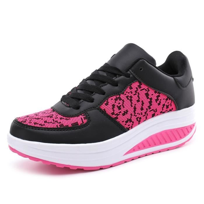INSFITY Baskets Femme INSFITY - Respirante Sneakers Mi-saison Rouge - Confortable
