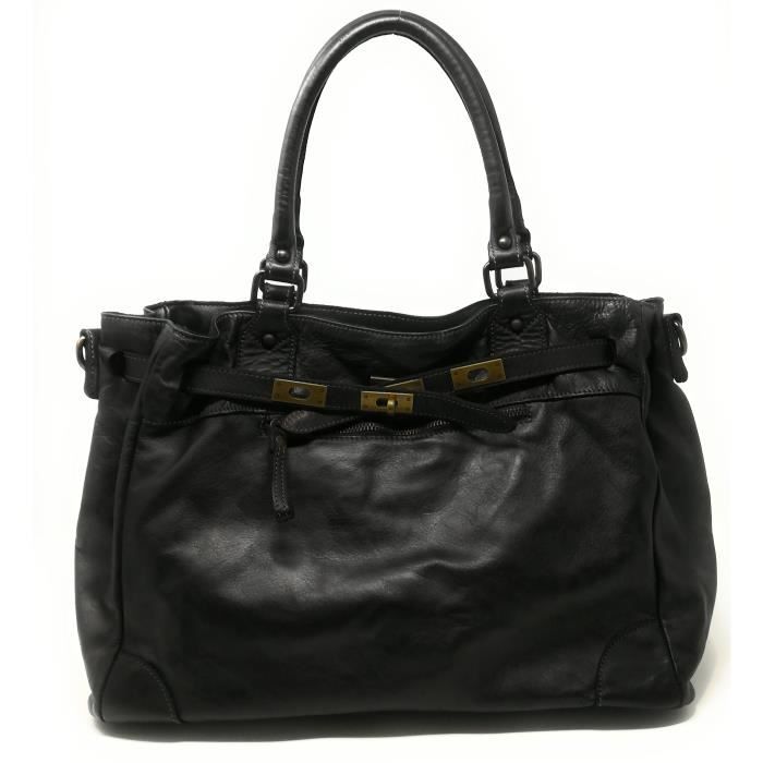 Sac à Main Melvin & Hamilton - 100% Cuir Véritable Italien Haut De Gamme - Noir - Dimensions 30x17x20.5 Cm - Neuf étiqueté