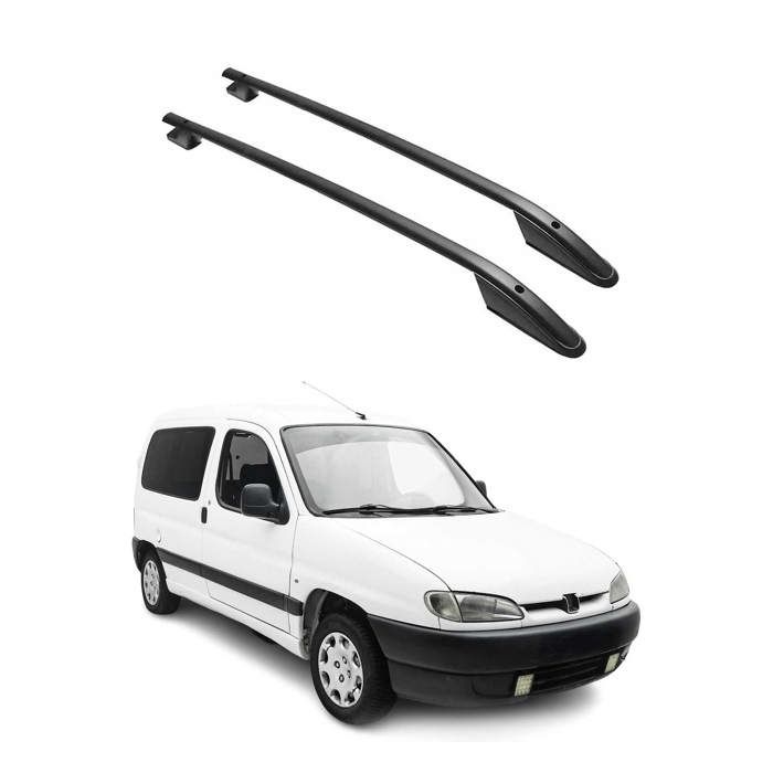 Barres De Toit Transversales Pour Peugeot Partner 1996-2008 Alu Noir 2x