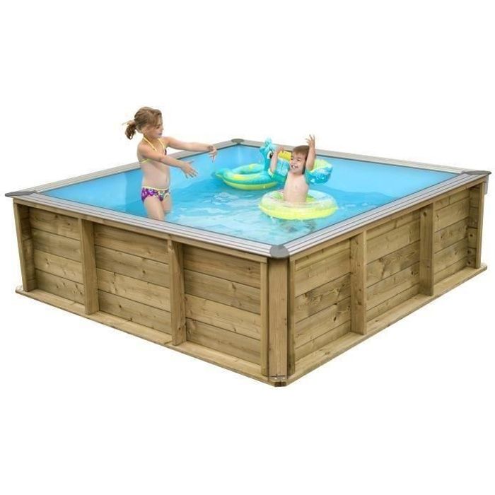 PISTOCHE Piscinette en bois pour enfants 2x2m