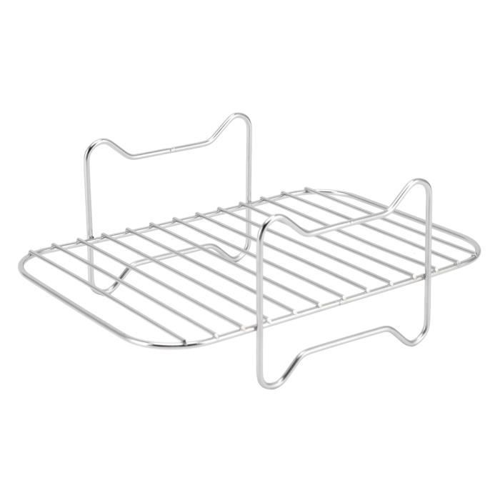 Grille Pour Friteuse à Air - Acier Inoxydable Antiadhésif, Rond 17.5x5cm - Compatible Lave-vaisselle, Pour Frites, Pizza, Légumes