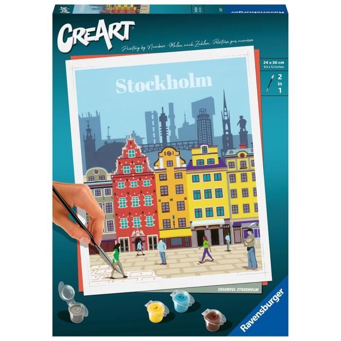 CreArt Stockholm 24x30 cm - Peinture par numéros – Dès 12 ans – Ravensburger - 23520