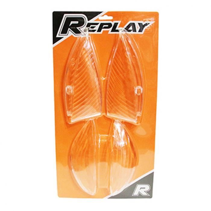 PHARES CABOCHON CLIGNOTANT SCOOT ADAPTABLE PEUGEOT 50 VIVACITY AV+AR TRANSPARENT (x4) -REPLAY-