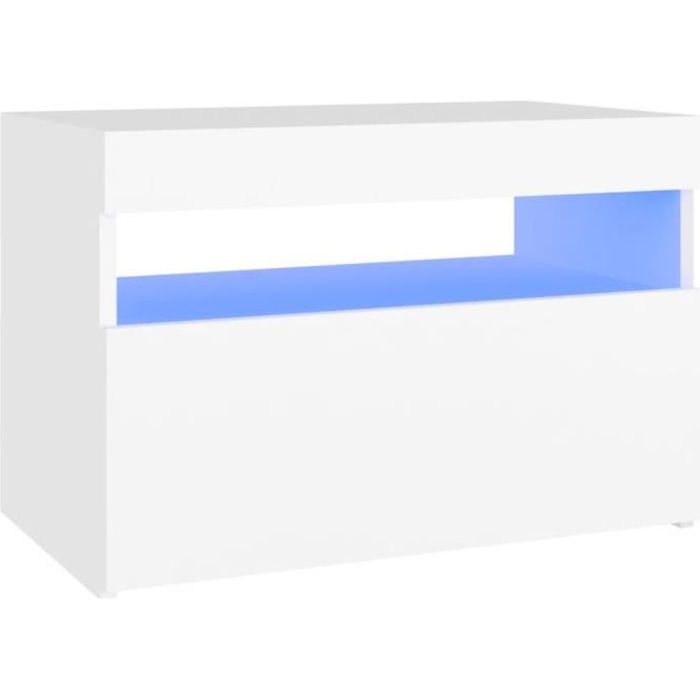 Meuble TV de jeu table console média TV LED de jeu Meuble TV avec lumières LED Blanc 60x35x40 cm