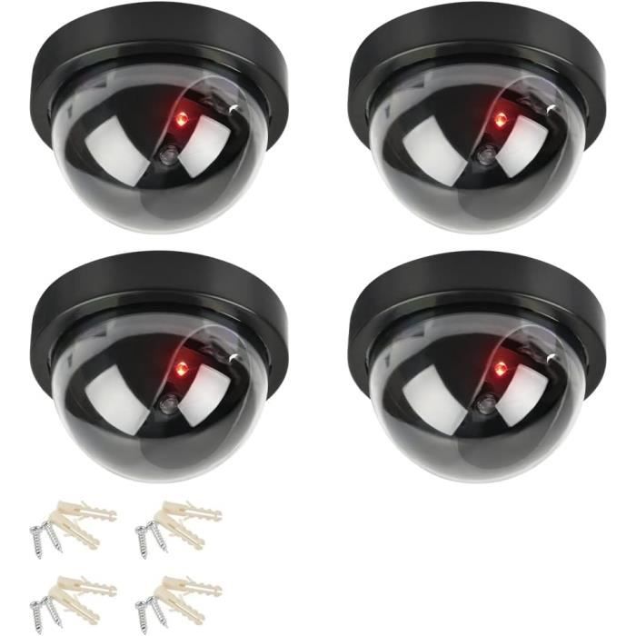 Caméras Factices LED Clignotantes - Lot De 2 Pour Dissuasion Maison Et Bureau - Effet Sécurité Réaliste