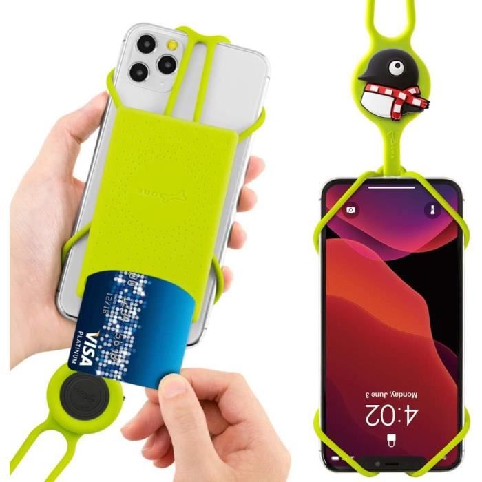 Cordon Téléphone Portable Oderra - Lanière Réglable Cou/épaule/poignet - Patch Acier Inox - Universel