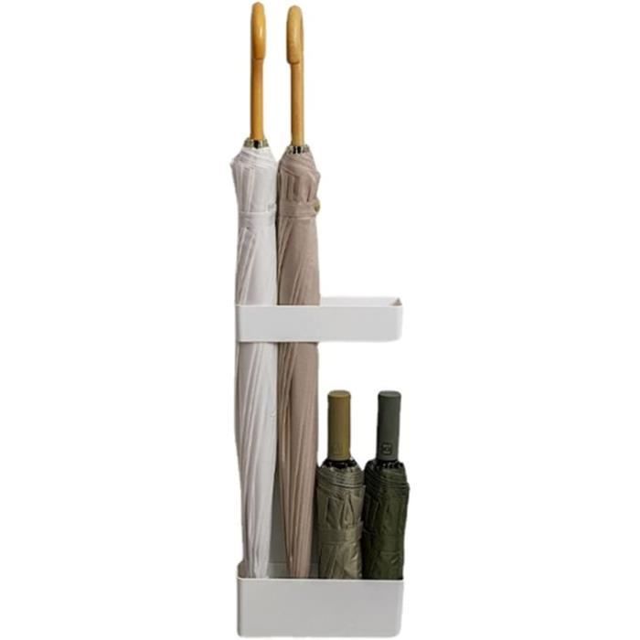 Porte-parapluie Mural SYXLS - Support Avec Réceptacle Amovible - Gain De Place Pour Maison & Bureau