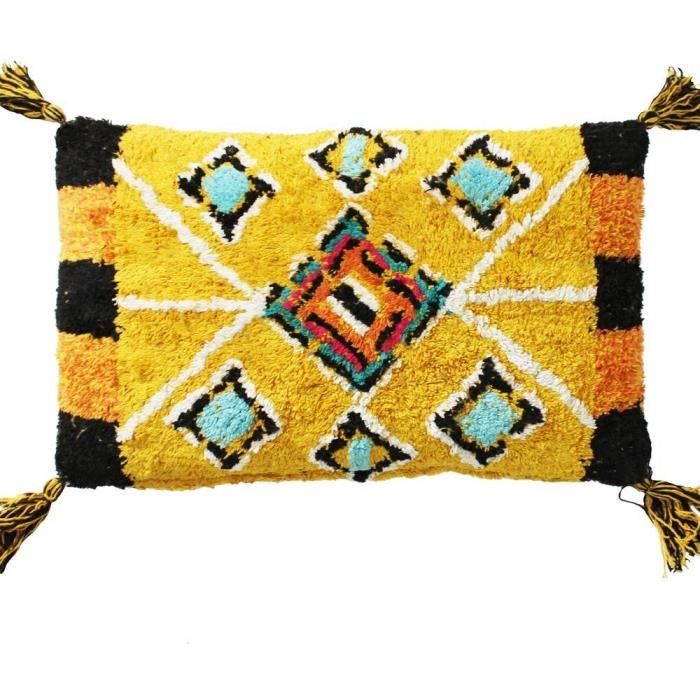 Coussin Berbère Color - 30 x 50 cm - Jaune