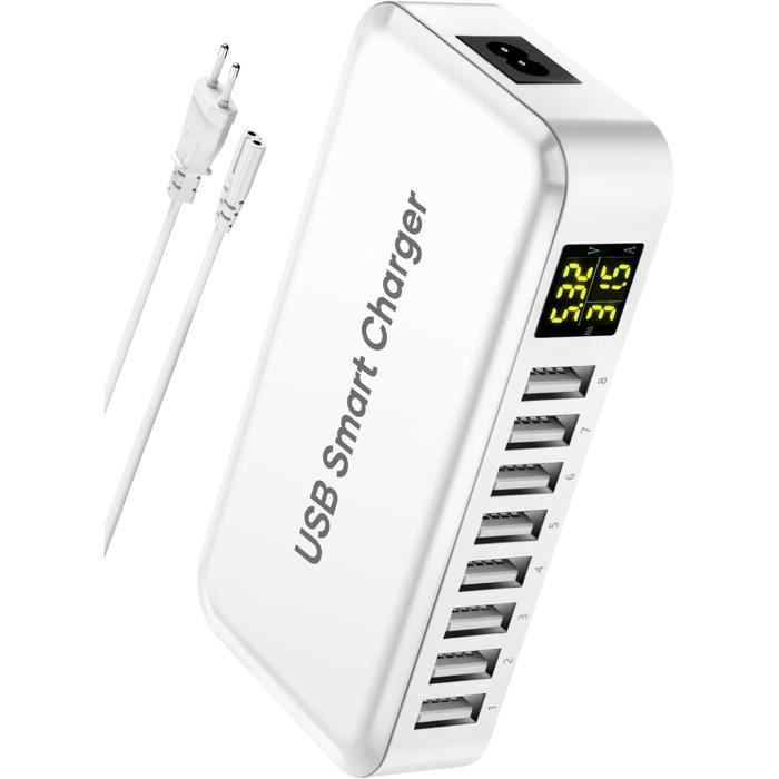 Chargeur Multi USB C Ziwodiv 8 En 1 – Station 60W Rapide, Blanc, Pour Smartphones/tablettes
