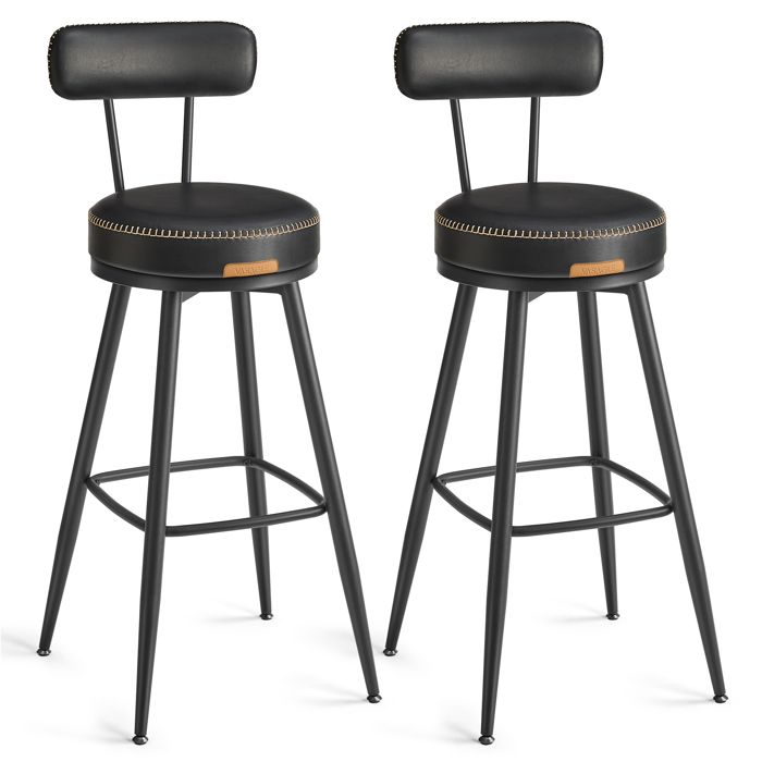 Lot de 2 tabourets Bar matelassés confort réglable SIVAN (Noir