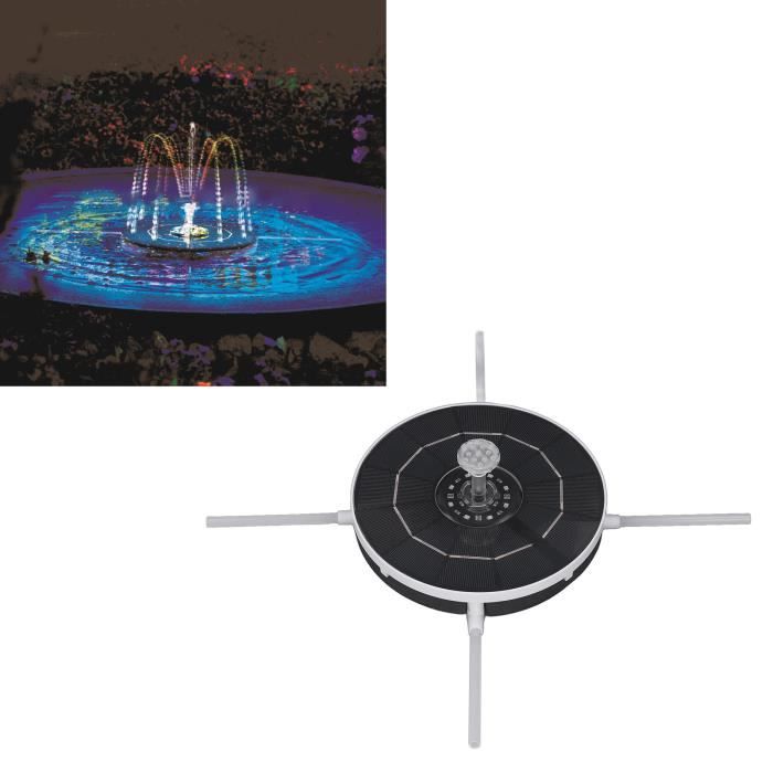 Fontaine Solaire Flottante Pour étang Ou Bassin - Panneau Solaire 1W, Hauteur De Jet 35-50 Cm, Diamètre 13 Cm