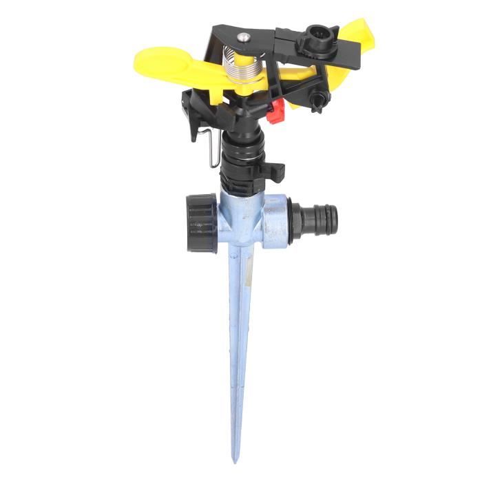 Avilia Arroseur Pivotant 0-360° Avec Béquille Réglable – Acier & Laiton, Jet Pluie Naturel Pour Jardin