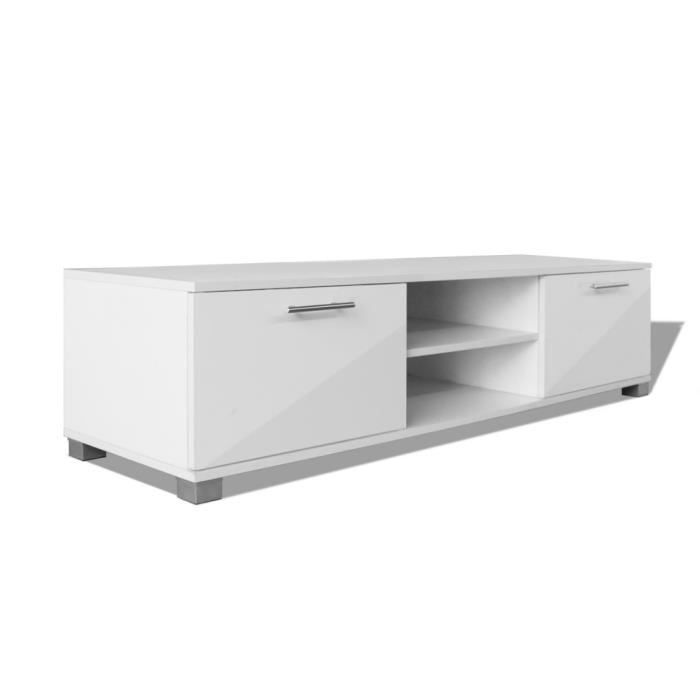 vidaXL Meuble TV à haute brillance blanc 120 x 403 x 347 cm