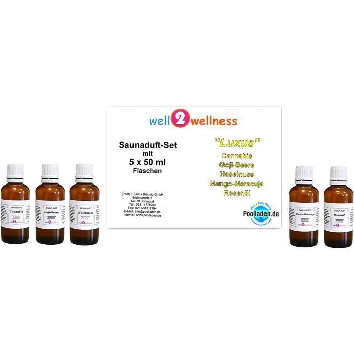 Huile essentielle de sauna essence concentré " Luxus" 5 x 50 ml infusion de sauna de haute