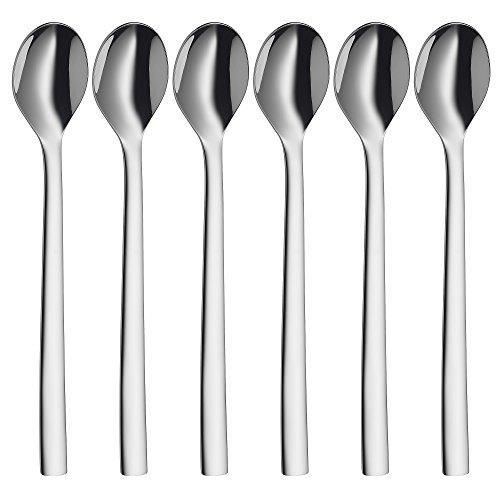 Cuillères Longues Café/Lait - Lot De 4 - Inox Doré & Argenté - 19 Cm