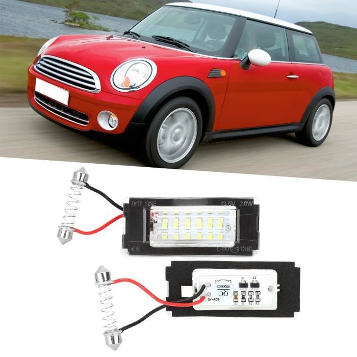 2x ampoules plaque minéralogique lumières led lumineuses blanches XENON BMW MINI COOPER R50 R52 R53 2x ampoules plaque minéralogique lumières led lumineuses blanches XENON BMW MINI COOPER R50 R52 R53