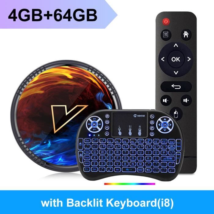 4gb64gb I8 VONTAR-Décodeur TV H1 Android 12 Allwinner H618 Façades Core ...