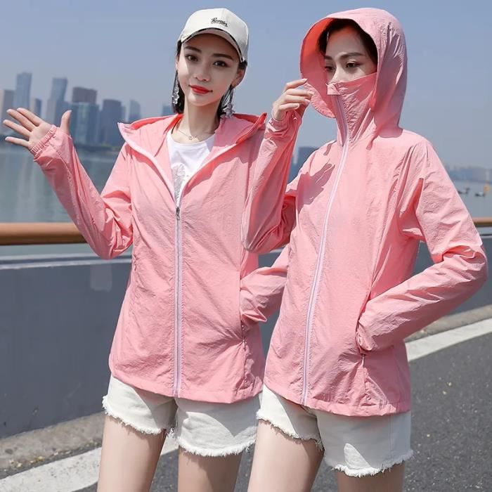 Pink M Vêtements de protection solaire UV pour femmes manteau fin à capuche  manches longues veste de prote,PROTECTION SOLAIRE CORPS - Cdiscount Au  quotidien