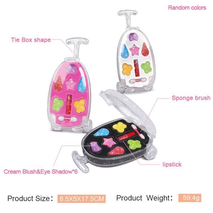 Kit de maquillage lavable pour enfants - Cofet de maquillage pour filles avec