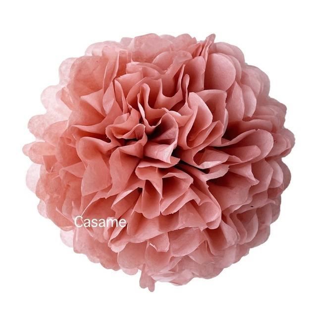 Pompons En Papier De Soie NICROHOME - Lot De 12 - Couleurs Automne (Orange Brûlé, Carmin, Ivoire) - Pour Décoration Fête