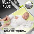 LIONELO Sven Plus - Lit parapluie bébé 2en1 - De 0 à 36 mois - Table à langer - Moustiquaire et accessoires - Gris-1