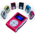 OCIODUAL Lecteur de Musique Numérique MP3 en Métal Mini USB Rose Supporte Carte SD jusqu'à 32Go avec Écran LCD-1
