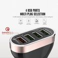 OuiSmart® Chargeur de voiture 4 Ports USB, 6.6A 33W Charge rapide avec Câble Pour iPhone Offert-1