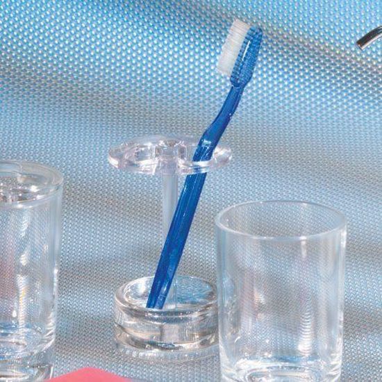 transparent grand support brosse a dent en plastique InterDesign Eva porte brosse a dent